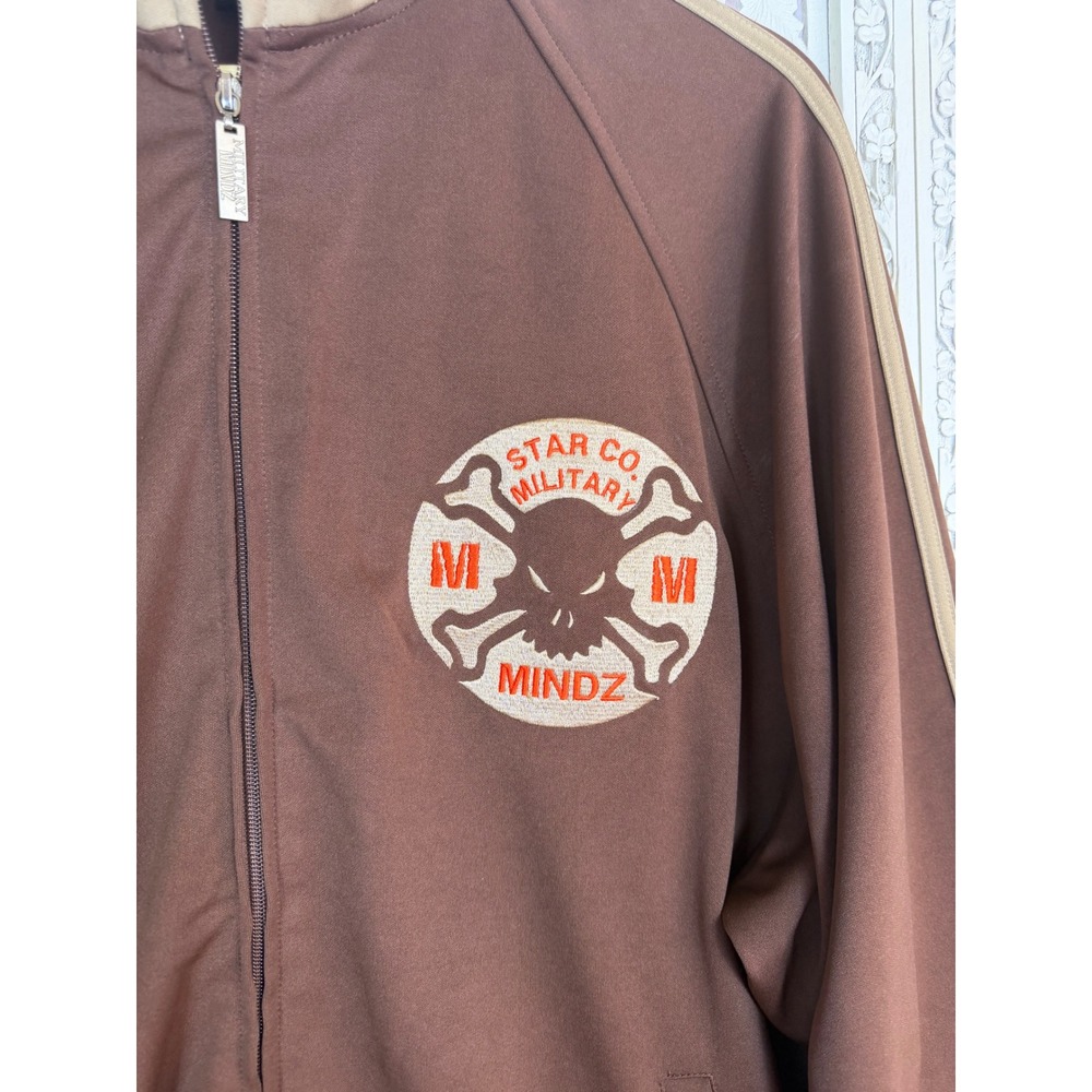 Star Co Unrestricted‎ Apparel Military Mindz Jacket Mens XL Skull Graphic Grunge - Picture 3 of 8